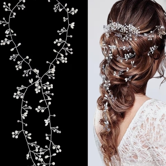 Elegant Silver Hair Accessories Set - Picture 5 of 5